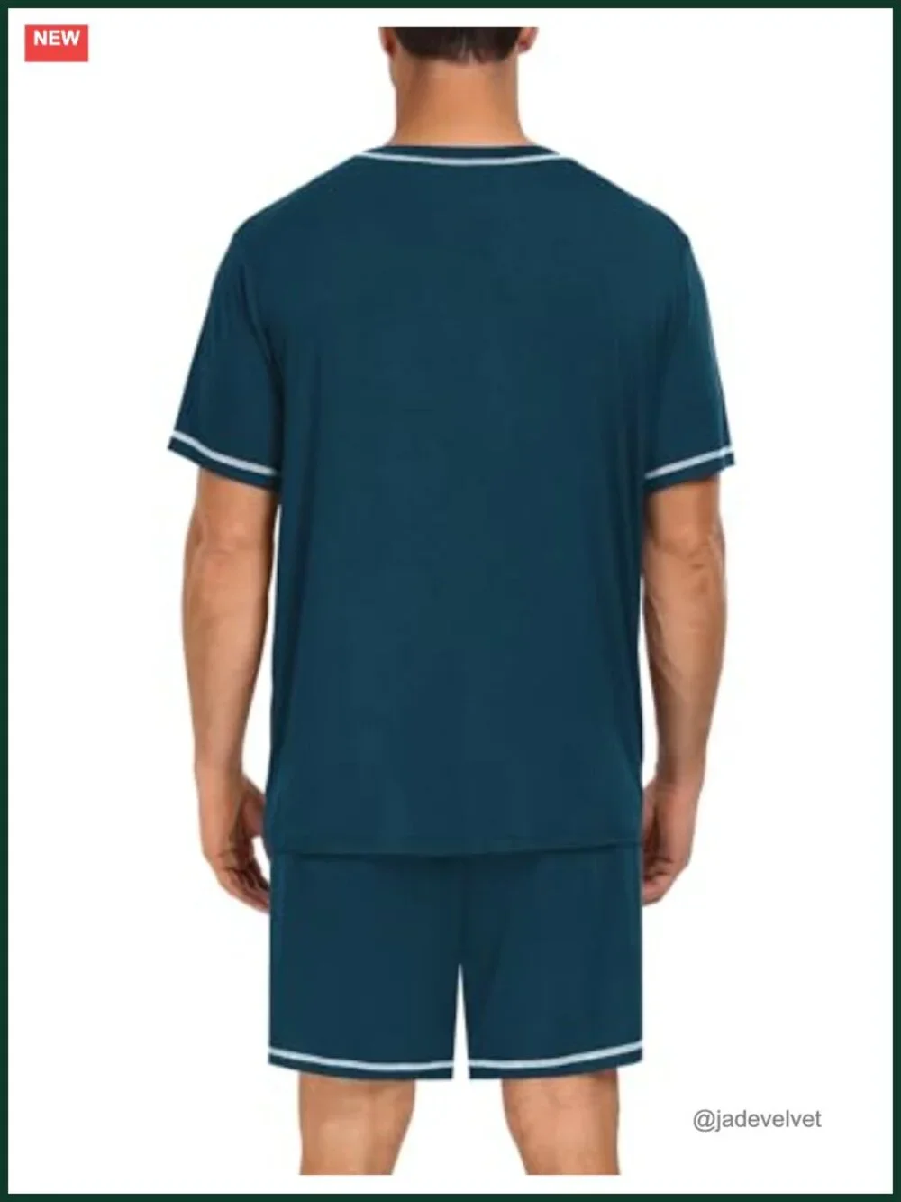 Men's Pajama Set Short Sleeve 2-Piece Lounge Set with Pockets